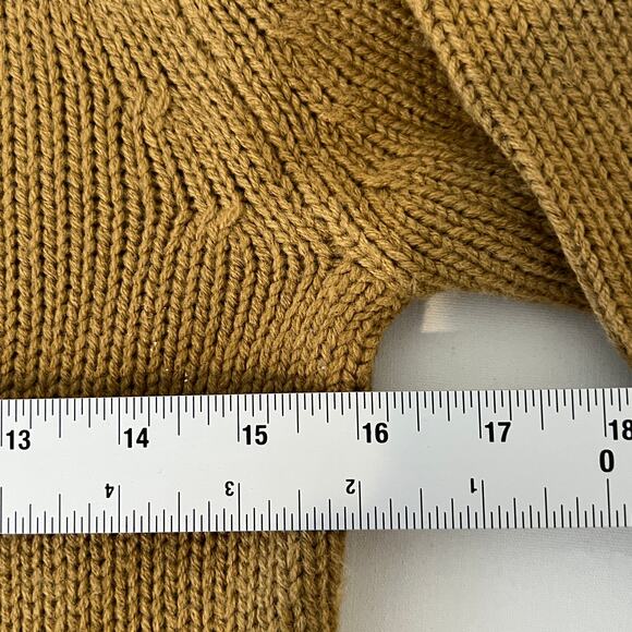 Derek Heart Cable Knit Turtleneck Sweater Dress Women's L Tan FrontTie DropWaist - Picture 7 of 10